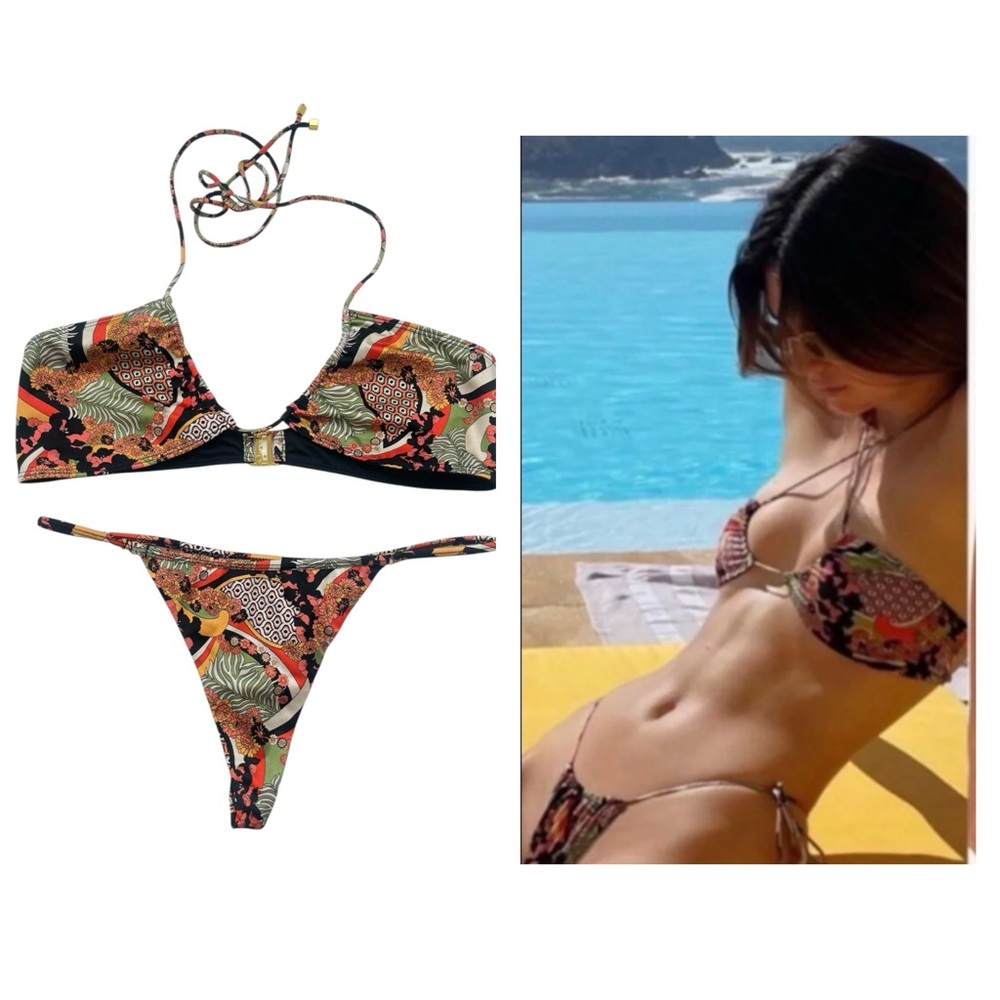 Tropical Print Bikini Set